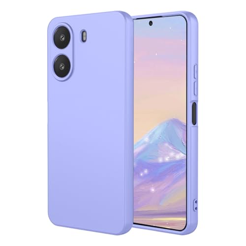 YUEQIAN Flüssig Silikon Hülle für Xiaomi Poco X7 Pro 5G, Ultradünn Liquid Gel Gummi TPU Bumper Stoßfest Schutzhülle, Kratzfestes Weiches Mikrofaserfutter Handyhülle. Purple von YUEQIAN