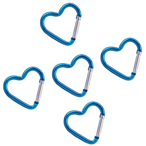 5 x herzförmige Federverschlüsse aus Aluminiumlegierung, Karabinerhaken, Schlüsselanhänger, Schnallen, Hardware 5 x herzförmige Federverschlüsse aus Aluminiumlegierung, Karabinerhaken, Schlüsselanhänger, Schnallen, Hardware von YUGSHNKFC