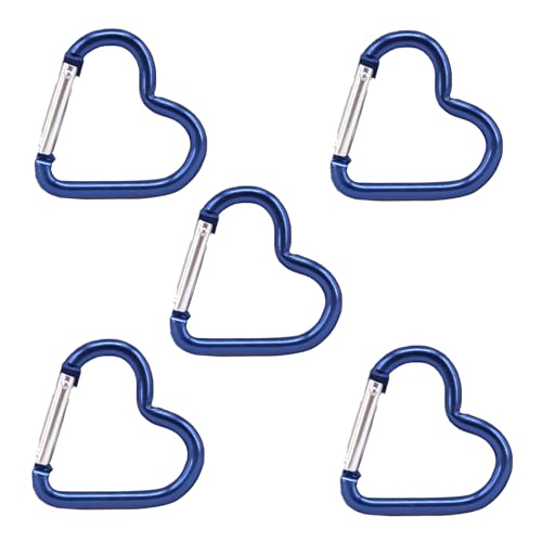 5 x herzförmige Federverschlüsse aus Aluminiumlegierung, Karabinerhaken, Schlüsselanhänger, Schnallen, Hardware 5 x herzförmige Federverschlüsse aus Aluminiumlegierung, Karabinerhaken, Schlüsselanhänger, Schnallen, Hardware von YUGSHNKFC