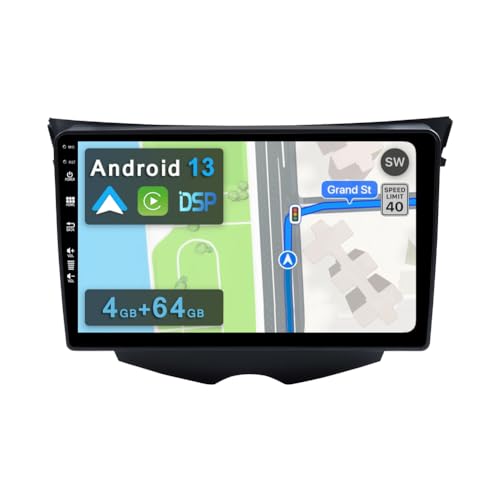 4GB+64GB Android 13 Autoradio für Hyundai Veloster 2011-2017-[Integriertes CarPlay/Android Auto/DSP/GPS]-9” IPS Touch Screen-CAM+MIC-DAB/Mirror Link/Bluetooth 5.0/AHD/360 Kamera von YUNTX