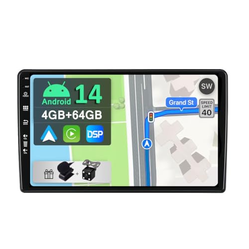 YUNTX [4GB+64GB] Android 14 Autoradio für Mercedes BENZ W209-W203 2002-2005-[Integriertes CarPlay/Android Auto/DSP/GPS]-9” IPS 2.5D-Kamera+MIC-DAB/Lenkradsteuerung/Mirror Link/Bluetooth 5.0/360 Kamera von YUNTX