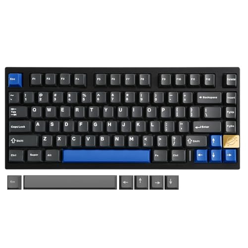 YUNZII AL75 75% Gaming Tastatur, Aluminium Drahtlose Mechanische Tastatur BT/2.4G/Wired Hot Swap Pre-luded Cremige Tastatur, TKL Gasket Mounted RGB Backlit Tastatur (Schwarz, Blue Grey Switch) von YUNZII