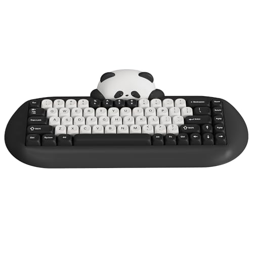 YUNZII C68 Panda Drahtlose Mechanische Gaming-Tastatur, 68 Tasten Nette Tastatur mit PBT Keycaps, RGB Backilt Hot Swappable cremige Tastatur mit BT5.0/2.4G/Wired für Win/Mac (Panda Switch, Schwarz) von YUNZII