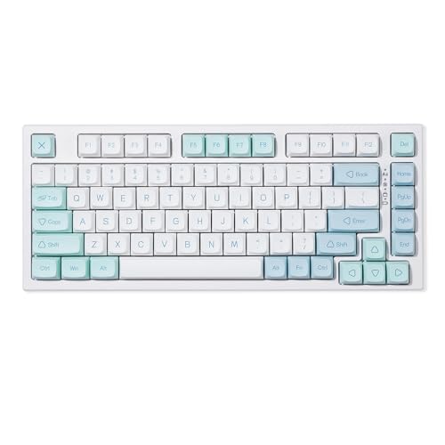 YUNZII YZ75 75% Hot Swappable Wireless Gaming Mechanische Tastatur, RGB-Hintergrundbeleuchtung, BT5.0/2.4G/USB-C, Double Shot PBT Tastenkappen für Linux/Win/Mac (Gateron G Pro Brown, Mint) von YUNZII