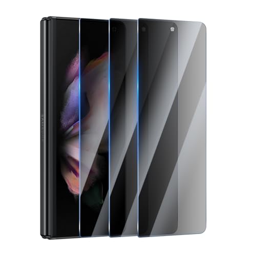 YUXINDZ 3 Stück Sichtschutz Schutzfolie für Samsung Galaxy Z Fold 3 5G 7,6 Zoll, Anti-Spy Displayschutz Folie Blickschutzfolie, 9H Härte, Anti-Kratzer, Bläschenfrei von YUXINDZ