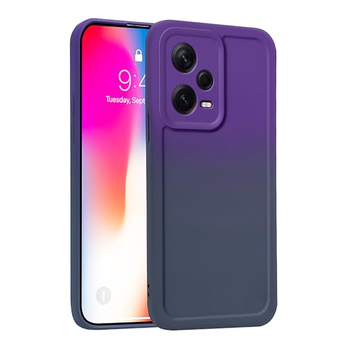 YUXING Gradient Silikonhülle für Xiaomi Redmi Note 12 Pro Plus 5G / 12 Pro+ 5G Hülle, Weiche Stoßfeste Handyhülle Schutzhülle Bumper Case Cover, Kamera Protektion (Violett) von YUXING