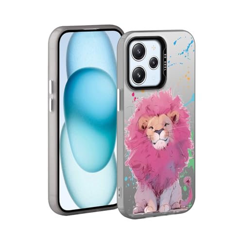 YUXING Handyhülle für Xiaomi Redmi 12 4G Hülle Kunst Muster Design Ultra Dünn Stoßfestes Schutzhülle Bumper Case Cover (Lion) von YUXING