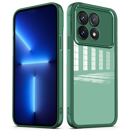 YUXING Hülle für Xiaomi Poco X6 Pro 5G Handyhülle Transparente mit Kameraschutz Folie Ultra Dünnes Schutzhülle Bumper Slim Case Back Cover - Grün von YUXING