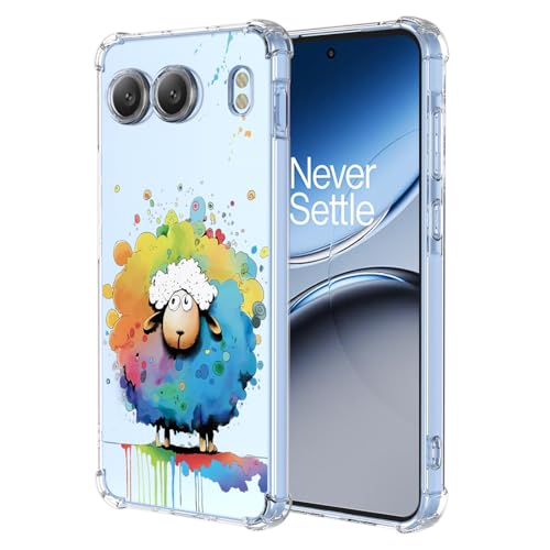 YUXING Transparente Hülle für OnePlus Nord 4 5G - Cute Cool Muster Design Dünn Schutzhülle Weiche Clear TPU Stoßfester Bumper HandyHülle (Sheep) von YUXING