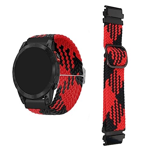 YUYTE Verstellbares Nylon-Uhrenarmband für 7S, 6S, 5S, Atmungsaktiv, Leicht, Geeignet Zum Schwimmen und Sport, für Damen und Herren (rot schwarz) von YUYTE