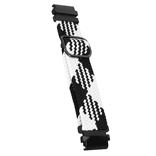 YUYTE Verstellbares Nylon-Uhrenarmband für Fenix ​​7S, 6S, 5S – Atmungsaktiv, Leicht, Elastischer Schnalle, für Sport (Schwarz-Weiss) von YUYTE