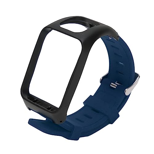YUYTE Wasserdichtes Silikon-Uhrenarmband für Tomtom Runner 3, Verstellbar, Passt Jedem, Intelligentes Design (Blau) von YUYTE