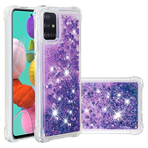 YVWUNH Glitzerhülle für iPhone 15 Plus iPhone 14 13 12 11 Pro Max X XR XS Hülle Klare helle dynamische flüssige Treibsand-Telefonabdeckung, K, für iPhone 11 Pro Max von YVWUNH