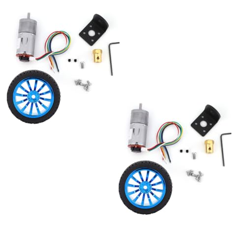 2-teiliger -Encoder-Getriebemotor mit Montagehalterung, 65-mm-Radsatz, DC12V-Mikro-Geschwindigkeitsreduzierungsmotor für Intelligente Autoroboter von YWBL-WH