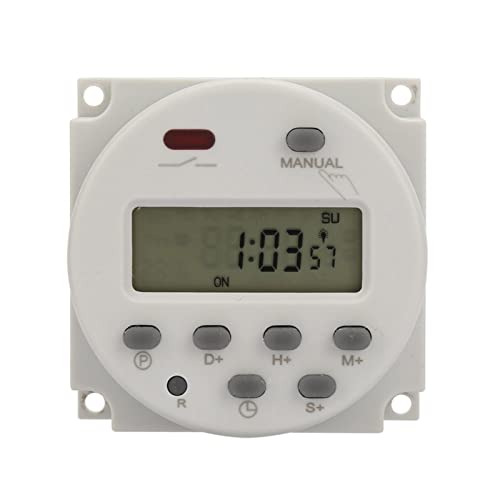Zeitschaltuhr, Digital Angezeigte Zeitschaltuhr 1S~168h 5VA Kleine Zeitschaltuhr 7 Tage Programmierbar für Elektronische Steuerung (12V DC), Zeitschaltuhren (12VDC) von YWBL-WH