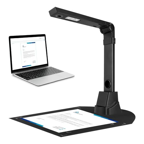 12MP Tragbarer Dokumentenscanner, A3 Größe Hochauflösende Dokumentenkamera & Scanner, Mehrsprachige OCR-Erkennungsfähigkeit, USB-Dokumentenkamera für Lehrer Büro (für Windows) von YWNYT