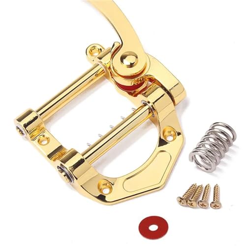 Jazz E-Gitarre Tremolo Bar Brücke Einheit Vibrato Brücke Zinklegierung for Tele for SG for LP ES335 Gitarre Teile Zubehör(Gold) von YXIUEYINGE