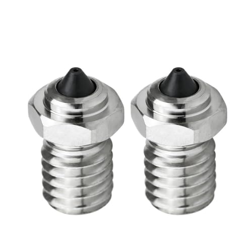 0,4 0,6 0,8 mm 3D-Druckteile, V6-Bimetall-Hochflussdüse, Extruder-Druckkopf for I3/I3 Me.ga X Pro/I3 Me.ga S/Chir0n 2 Stück(0.4mm) von YXYFA