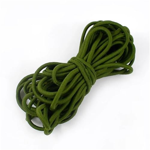 Elastische Bänder, 5/10/20 m 4 mm Haarband für Kleidung, hochwertiger elastischer Gummiband, elastische Federseile, DIY-Zubehör (ArmyGreen, 10 Meters) von YXYFA