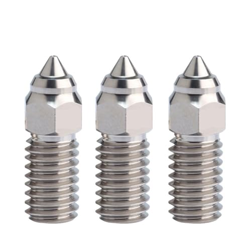 Gehärtete Messingdüsen, verkupferte Extruderdüse aus hartem Stahl, Düse for encler 3 V3 SE Ender7 encler 5 S1 Serise 3 Stück(Silver,0.2mm) von YXYFA