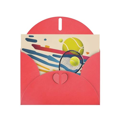 Red YYHWHJDE Tennis Prints Grußkarte, 15,2 x 10,2 cm, modisches und einzigartiges Design für verschiedene Anlässe von YYHWHJDE