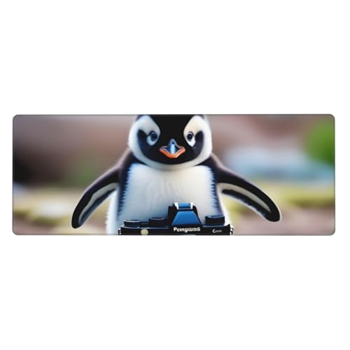 YYHWHJDE Großes Gaming-Mauspad, übergroß, Gummi, 80 x 30 cm, geeignet für Desktop, Laptop, PC, niedliche Pinguine, Babyfotos von YYHWHJDE