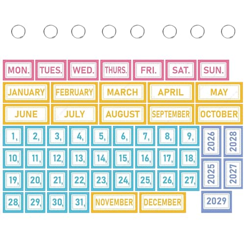 YYST Klappkalender für Klassenzimmer, Pinnwand, Flip-Kalender, Klassenzimmer, Datumskarten (ohne Stab, nur Kalender -1) von YYST