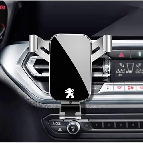 YZWDSFP Handyhalterung Auto für Peugeot 4008 508 308 408 5008, Handyhalter fürs Auto Lüftung 360° Drehbar, Smartphone Halterung für Lüftungsschlitze für 4,0''-6,7'' Smartphone,C/Silver von YZWDSFP