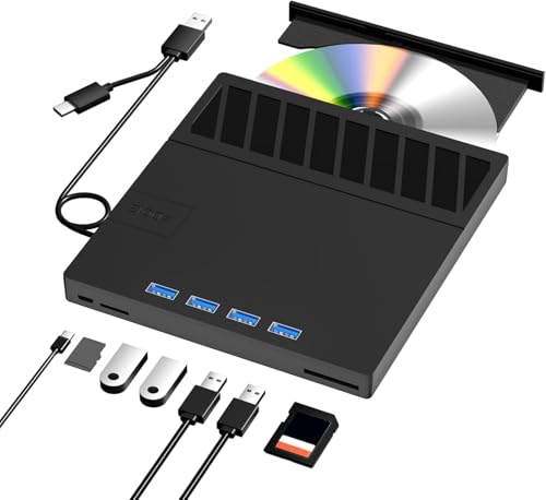 Yaeonku Externes Blu Ray CD DVD Laufwerk USB 3.0 Type-C 3D BD Externer CD/DVD Blu ray Brenner with 4 USB Ports and 2 SD Card Portable Bluray Laufwerk Drive für for Laptop PC Linux Windows Mac OS Yaeonku Externes Blu Ray CD DVD Laufwerk USB 3.0 Type-C 3D BD Externer CD/DVD Blu ray Brenner with 4 USB Ports and 2 SD Card Portable Bluray Laufwerk Drive für for Laptop PC Linux Windows Mac OS von Yaeonku