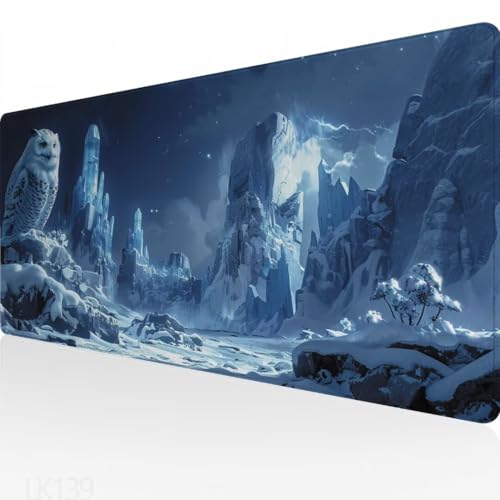 Mauspad Tier Groß Gaming Mauspad Eule Mouspad XXL 1000x500x3mm, Design Vernähte Kanten, Wetterfest Verlängertes Mousepad, Schreibtischunterlage, rutschfeste Gummi Mouse Pad, Für Home Office Y5-139 von Yagagse