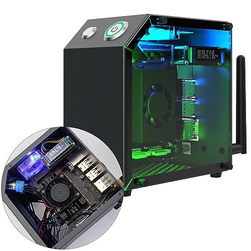 Yahboom Jetson Gehäuse für Jetson Nano Orin Nano Orin NX Heat Metal Mini Protect Case mit Kühlung Lüfter Antenne RGB Licht OLED Bildschirm von Yahboom