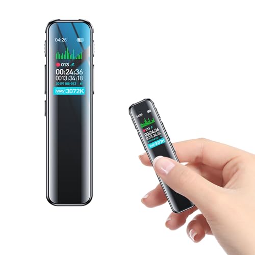 Diktiergerät 64 GB Speicher, Wiederaufladbar Uer USB, Sprachsteuerung, Mit MP3 Player Diktiergerät Mini, Für Kurs, Besprechungs Und Voice Recorder Diktiergerät Mit Schreibfunktion, Voice Recorder von Yalis