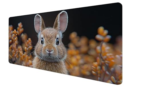 Mauspad Kaninchen,Tier Gaming Mouse Mat,1600x800x3mm Großes Mouse Pad Vernähte Kanten,rutschfeste Gummiunterseite,Verbessert Präzision Und Geschwindigkei,für Büro,Studium,Mädchen Geschenk yx-155 von Yanefaei