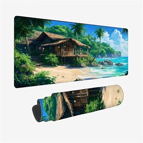 Mauspad Landschaft,Gaming Mauspad Kabine XXL Mauspad 1500x800x3mm,Wasserdicht Große Schreibtischunterlage,rutschfeste Gummibasis,Verbessert Präzision Und Geschwindigkei,Office Deko,Geschenke YX-475 von Yanefaei