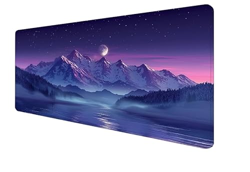 Mauspad Lila, Sternenhimmel Gaming Mouse Mat, 700x400x3mm Großes Mouse Pad Vernähte Kanten, rutschfeste Gummiunterseite, Verbessert Präzision Und Geschwindigkei, für Büro, Mädchen Geschenk yx-463 von Yanefaei