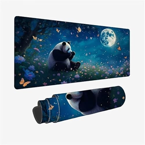 Mousepad Tier,Mousepad Gaming XXL 1200x600x3mm,Verlängertes Großes Mauspad Panda,Schreibtischauflage,Genähte Kanten Mauspad,Wasserdicht,rutschfeste Gummibasis,für Home Office,Männer Geschenke YX-418 von Yanefaei