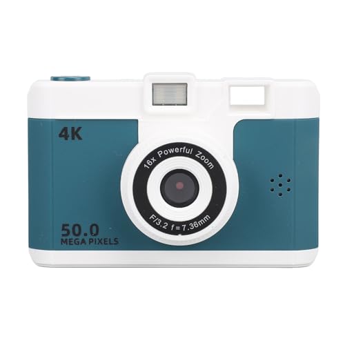 Digitalkamera, 50 MP 1080P Kompaktkamera, 16-facher Digitalzoom, Anti-Shake, Tragbare WL-Videokamera mit MP3-Wiedergabe und Spielen, für Fotografie, Video-Vlogging, (Green) von Yanmis