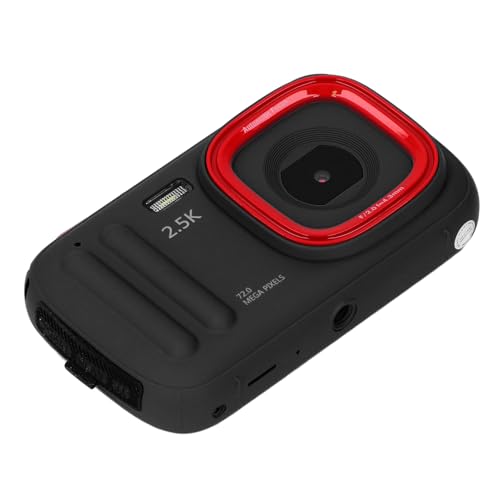 Digitalkamera, Autofokus 72MP 2,5K Kompaktkamera, 16-facher Digitalzoom Anti-Shake Tragbare Selfie-Videokamera mit 2,4-Zoll-IPS-Bildschirm für Reise-Vlog (Black) von Yanmis