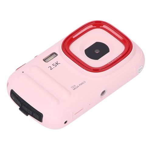 Digitalkamera, Autofokus 72MP 2,5K Kompaktkamera, 16-facher Digitalzoom Anti-Shake Tragbare Selfie-Videokamera mit 2,4-Zoll-IPS-Bildschirm für Reise-Vlog (PINK) von Yanmis