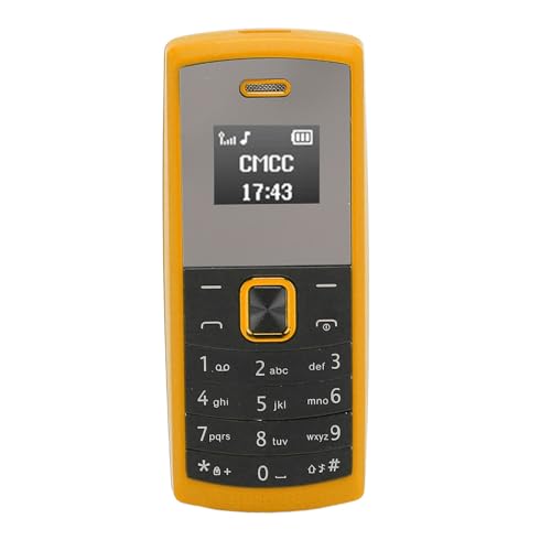 Entsperrtes Senioren-Handy, 2G Tiny Phone für ältere Menschen, GSM 2G Dual-SIM-Karten-Handy, mit Sprachwechslerfunktion, 2-in-1-Miniatur-Handy für Senioren (Yellow) von Yanmis