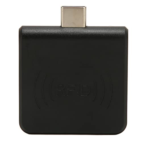 ID-Handy-Kartenleser, Typ-C-Schnittstelle, 125 kHz, Tragbarer Smartcard-Leser, Kompatibel mit Telefonen, Stabile Leistung, Plug-and-Play (Black) von Yanmis