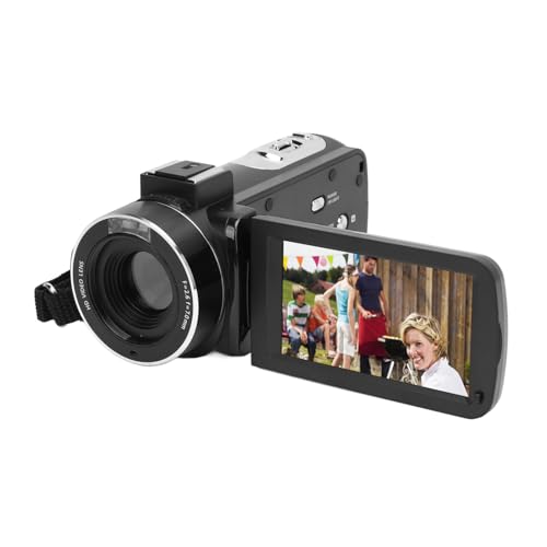 Videokamera, 4K 56MP HD Digital-Camcorder, 18-facher Digitalzoom, Kabelloser Digitaler Videorecorder mit 3-Zoll-Touchscreen, Fernbedienung, Vorderes Fülllicht für Reise-Vlogging von Yanmis