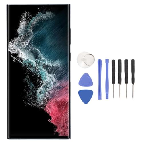 Yanmis Bildschirmersatz für Galaxy S22 Ultra 5G SM S908U SM S908U1 SM G908A SM S908W, 6,8-Zoll-Touch-Display-Digitizer-Baugruppe mit Rahmen-Fingerabdruck, US-Version (Green) von Yanmis