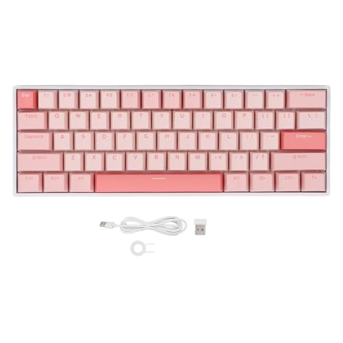 Yanmis Kabellose oder Kabelgebundene -Gaming-Tastatur, 61 Tasten, 60% Mechanische Tastatur, 2,4 G, Kabelloser Roter Schalter, Hintergrundbeleuchtung, RGB-Lichter für PC, Laptop, von Yanmis