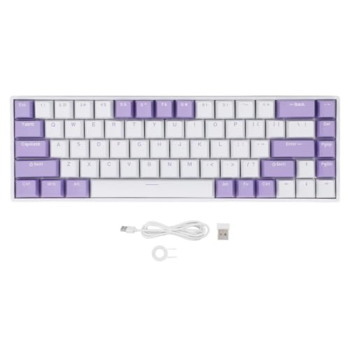 Yanmis Mechanische Tastatur mit 68 Tasten, 5.0 RGB-Gaming-Tastatur mit Hintergrundbeleuchtung, Blauer Schalter, Kabellos 2,4 G, Typ C, Full Key Anti Ghosting von Yanmis