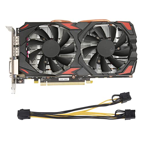 Yanmis RX 580 Grafikkarte, 256Bit 8GB GDDR5 1244/7000MHz PCI Express 3.0 Gaming GPU Grafikkarte, Unterstützt 8K, HDMI DPx3 DVI mit Zwei Lüftern für Büro- und PC-Gaming von Yanmis