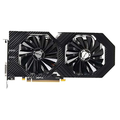 Yanmis RX 590 Grafikkarte, 256Bit GDDR5 1460/8000MHz PCI Express 3.0 Gaming GPU Grafikkarte, HDMI DP DVI mit Zwei Lüftern für Büro- und PC-Gaming von Yanmis