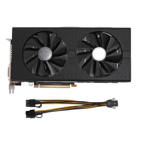 Yanmis RX590 8 GB GDDR5-Gaming-Grafikkarte, 256-Bit-Gaming-Grafikkarte GPU-Grafikkartenunterstützung für DirectX 12 Dual Fan von Yanmis