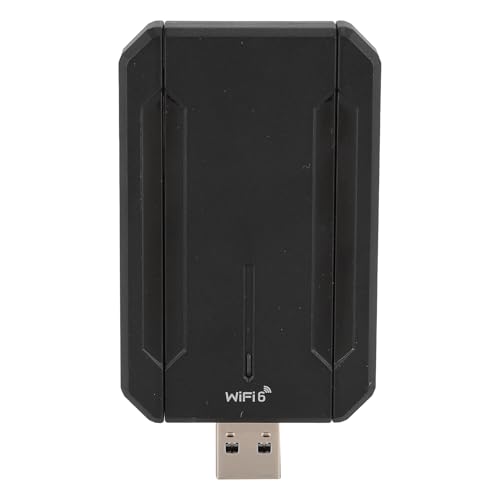 Yanmis USB-WLAN-Adapter, 5374 Mbit/s-Gigabit-Netzwerkkarte mit Hochverstärkten Dual-Klappantennen, 2,4 G, 5,8 G, 6 G, 3-Band-Wireless-Netzwerkadapter für Telefon, Laptop, Tablet von Yanmis