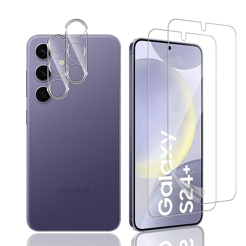 Yanwom Schutzfolie für Samsung Galaxy S24 Plus 5G Folie TPU Material [2+2Stück], Screen Protector Displayschutz und für Panzerglas Kameraschutz Panzerfolie Schutzglas Kamera Zubehör von Yanwom